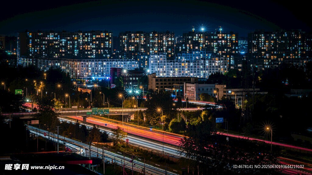 城市夜景车流光影之美