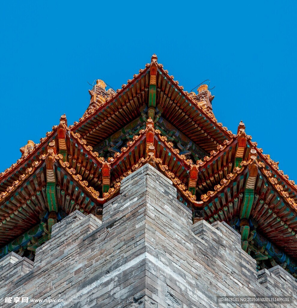 中式古建筑屋顶特写