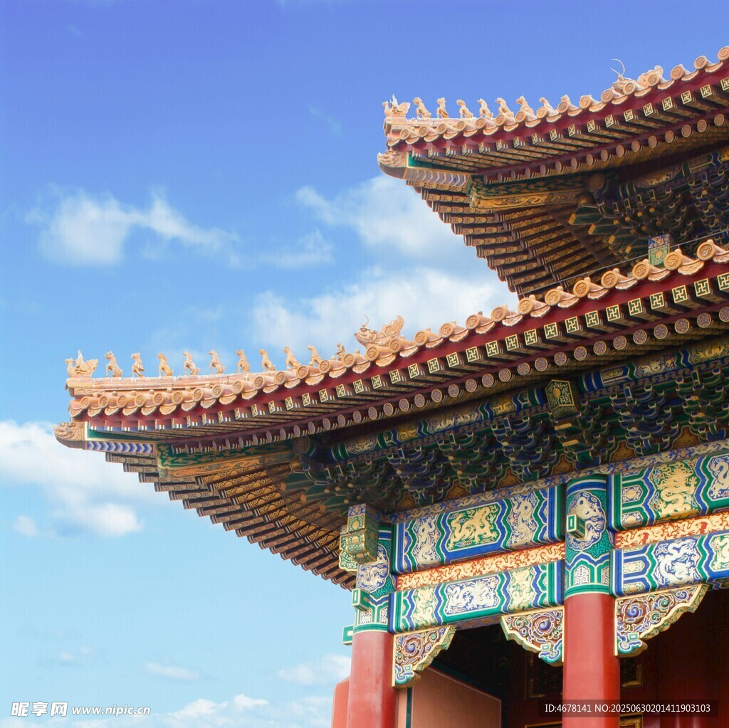 中式古建筑屋檐特写