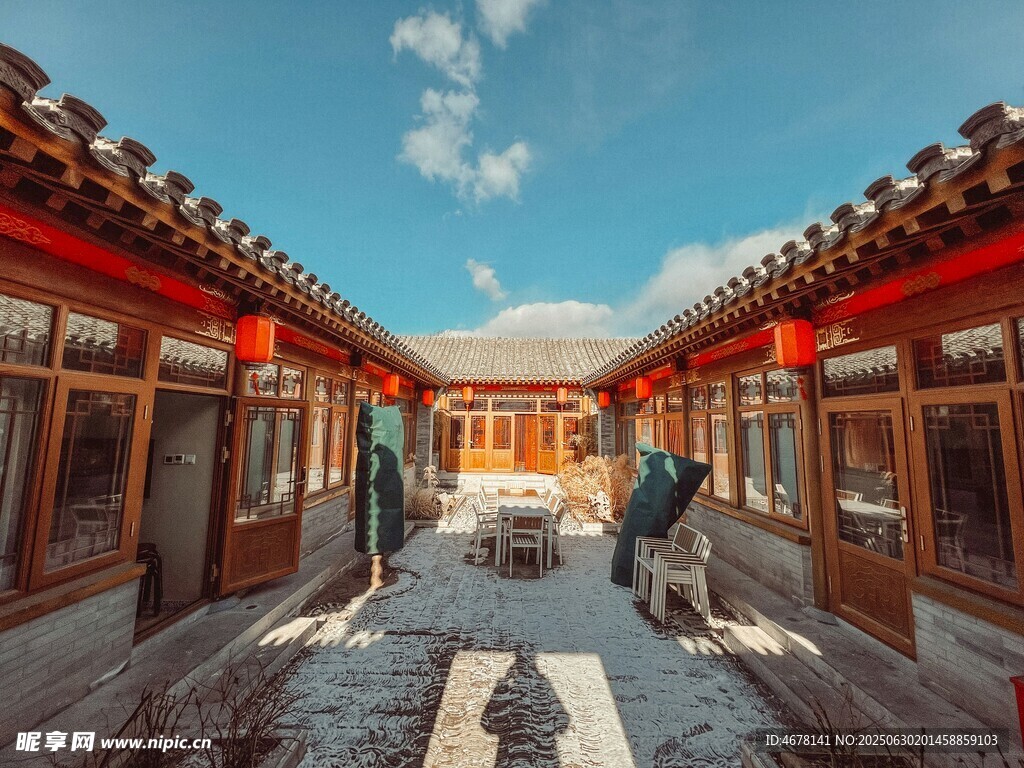 古色古香四合院中式庭院