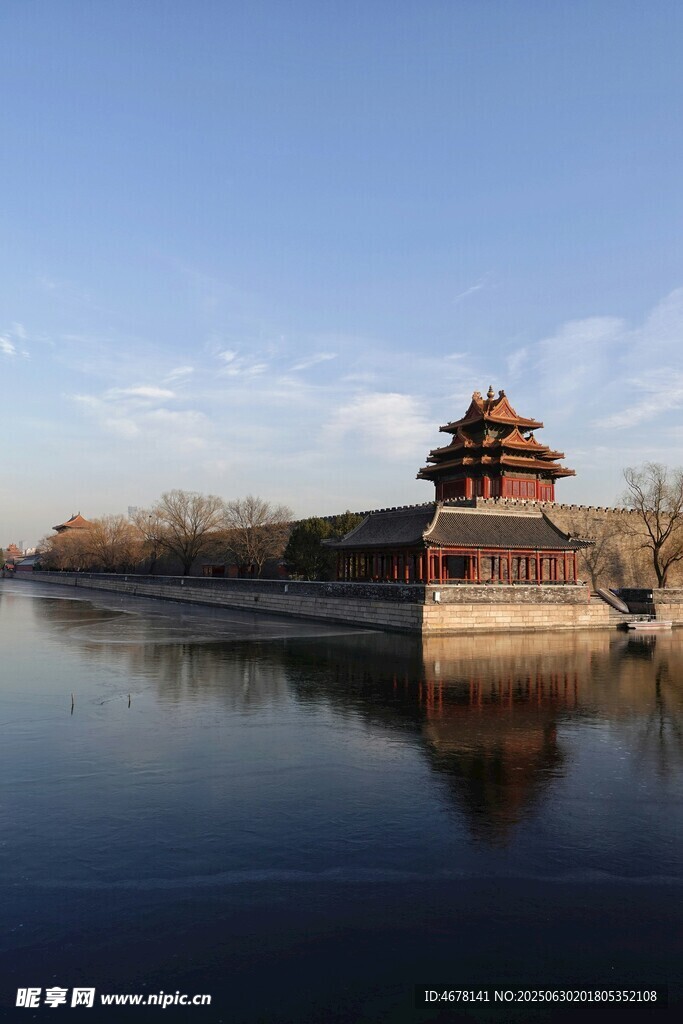 北京故宫角楼的静谧之景