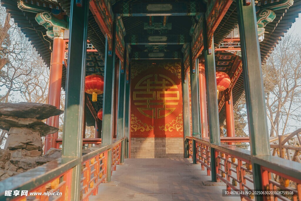 古色古香的中式长廊景观