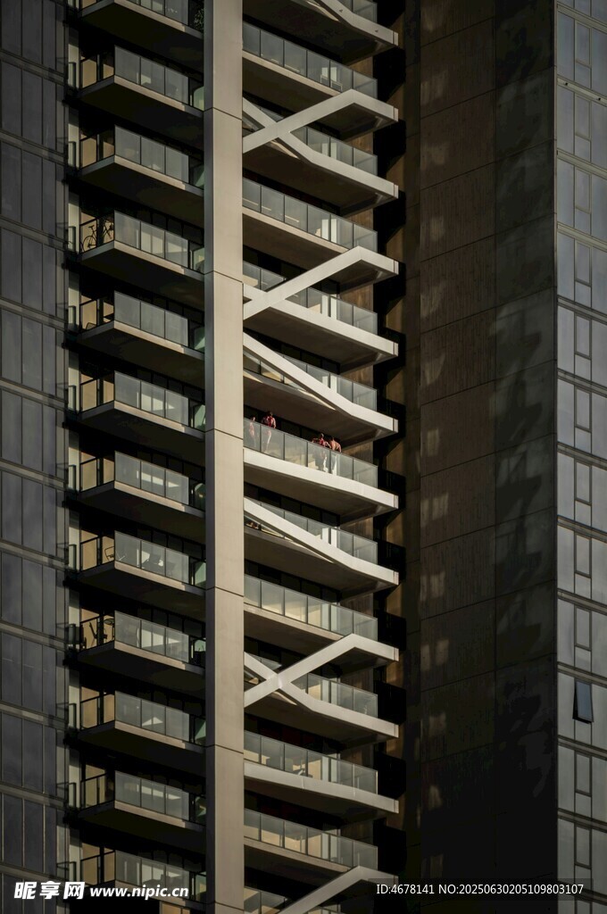 高楼建筑结构特写