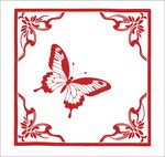 红色蝴蝶剪纸图案