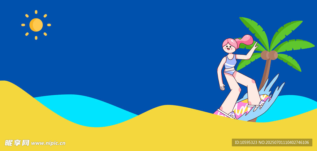 情侣沙滩浪漫度假场景