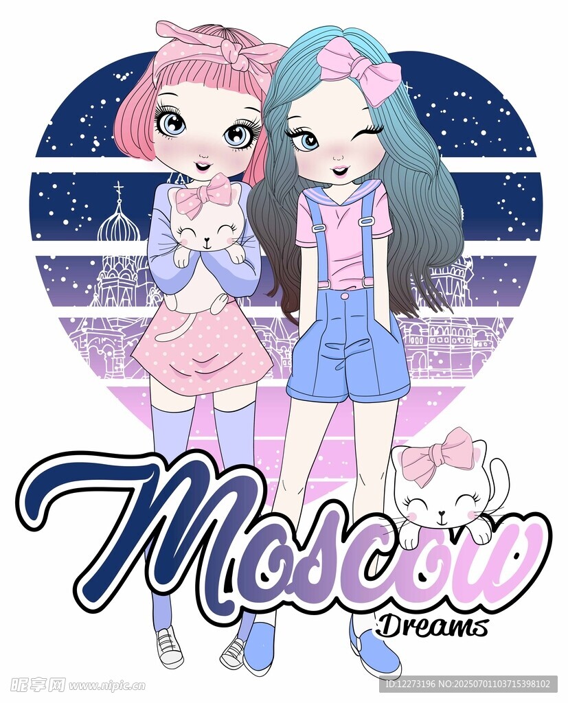 可爱双马尾女孩动漫形象