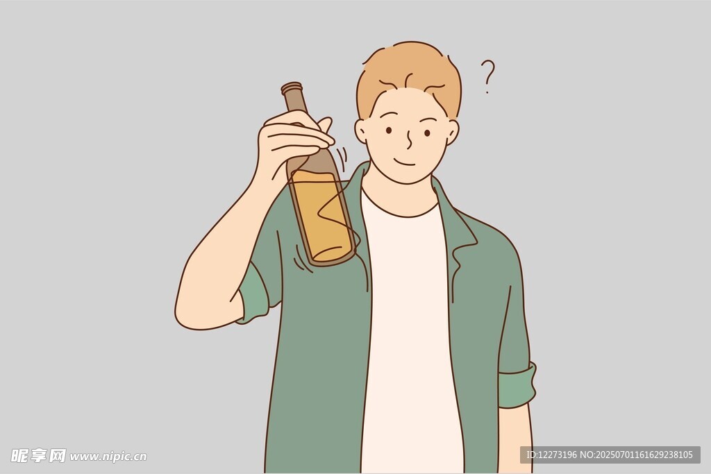 手持啤酒的休闲男子