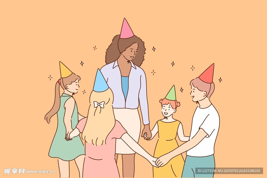 欢乐派对上的大人与孩子们