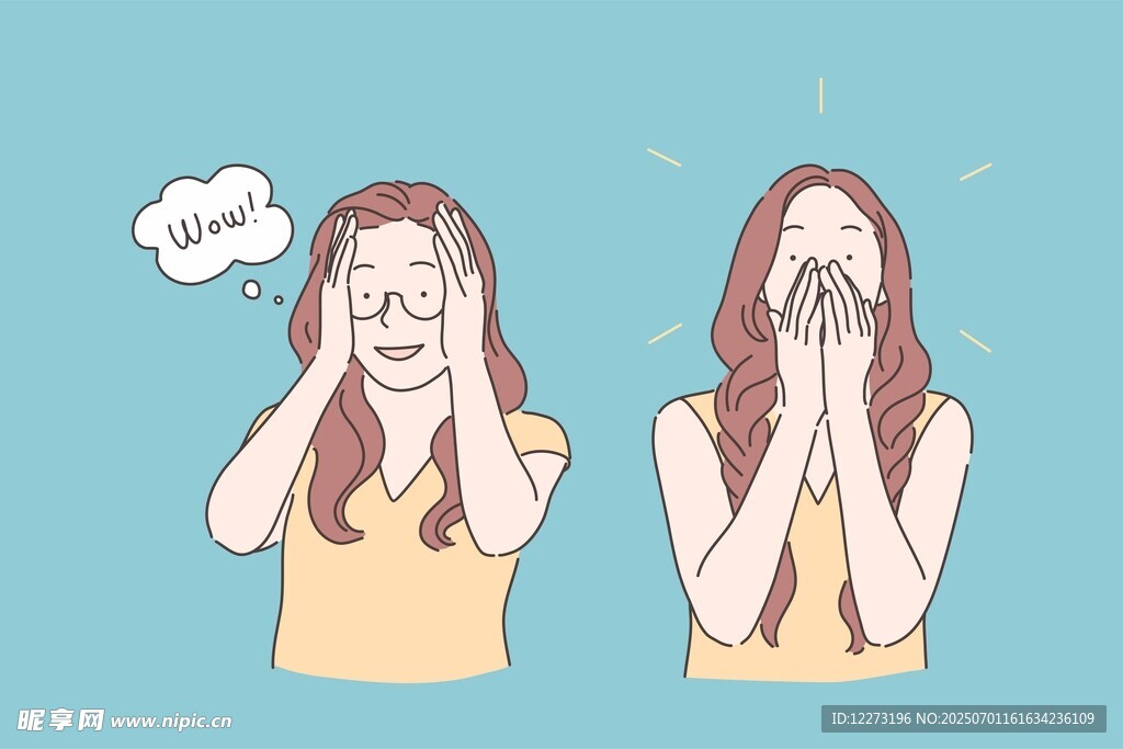 女孩的不同情绪瞬间