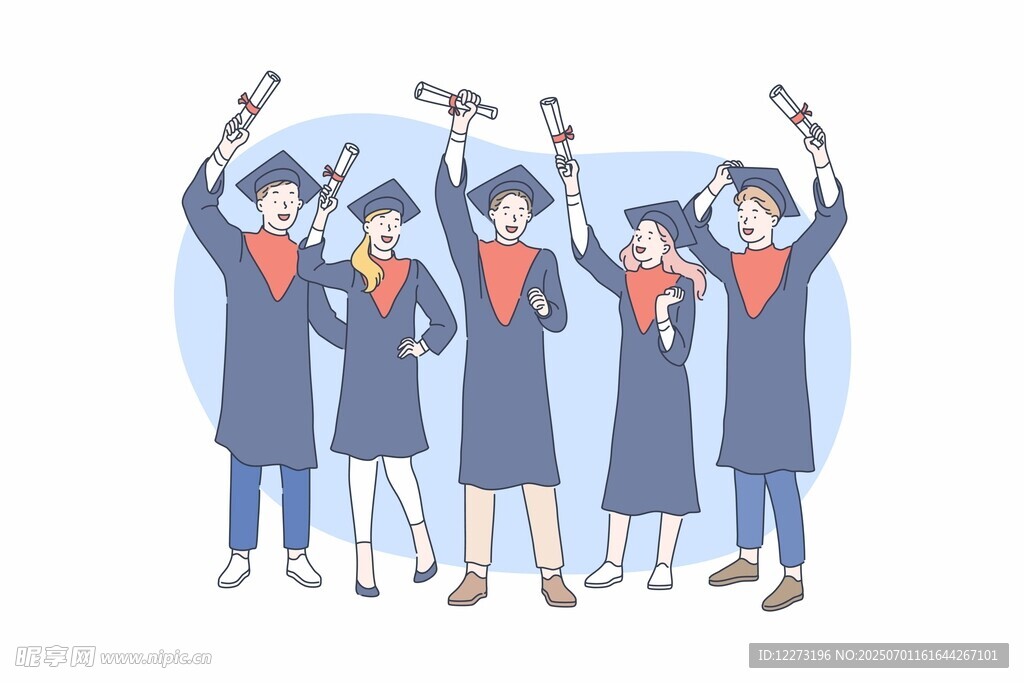 毕业学子欢呼庆祝时刻