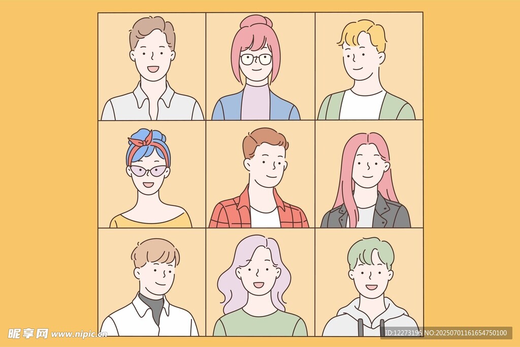 多样发型人物头像集合