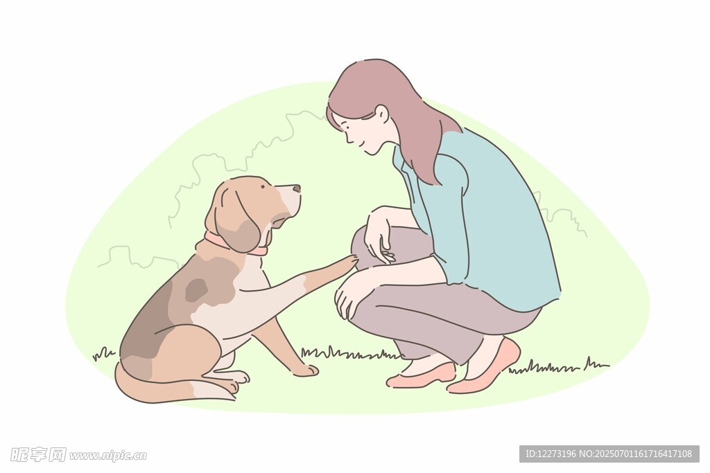 女子与狗互动温馨瞬间