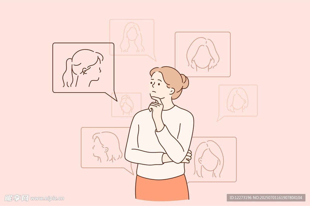 女性思考创意设计灵感