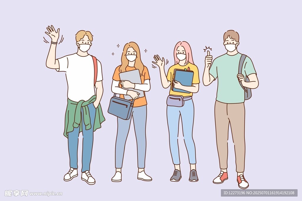 青春洋溢的活力学生群体