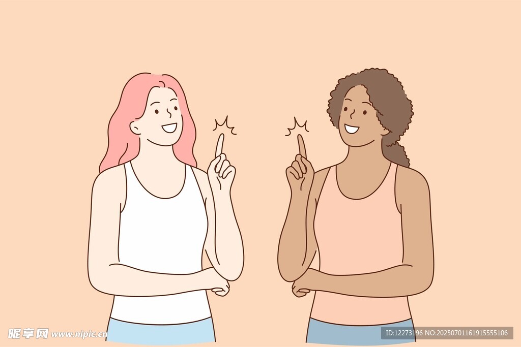 两位女性手持星星互动