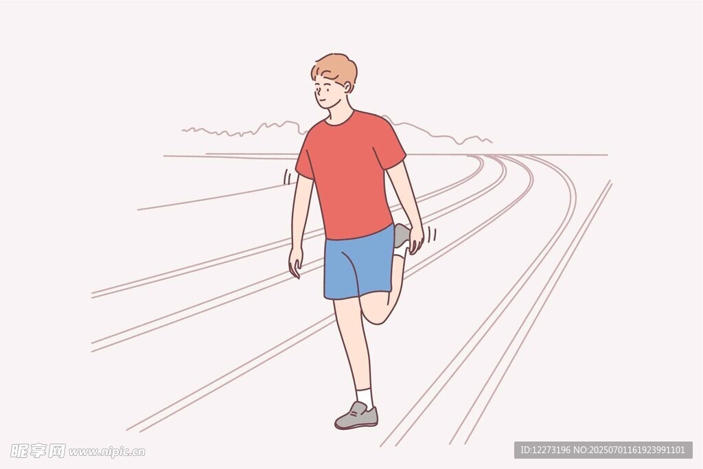 男子在跑道上跑步