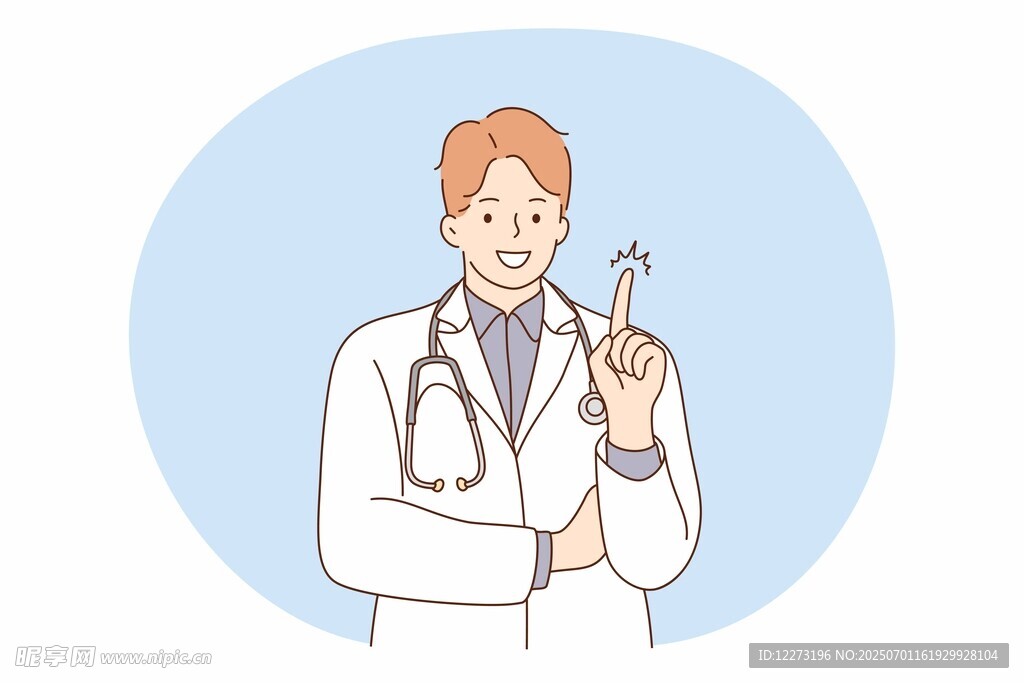医生手持注射器形象