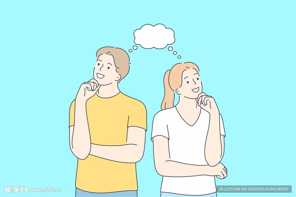 男女陷入沉思瞬间