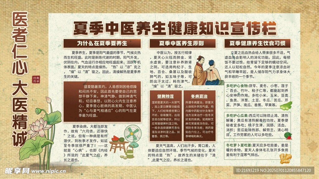 夏季养生专题知识宣传栏