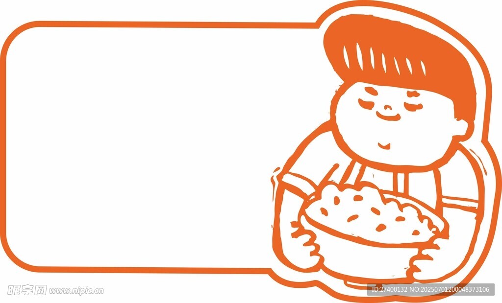 卡通厨师与美食空白框