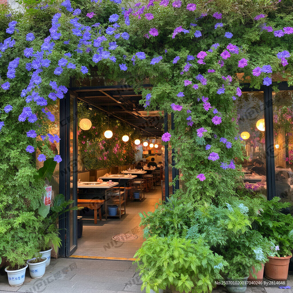 蓝紫色调 花园植物主题