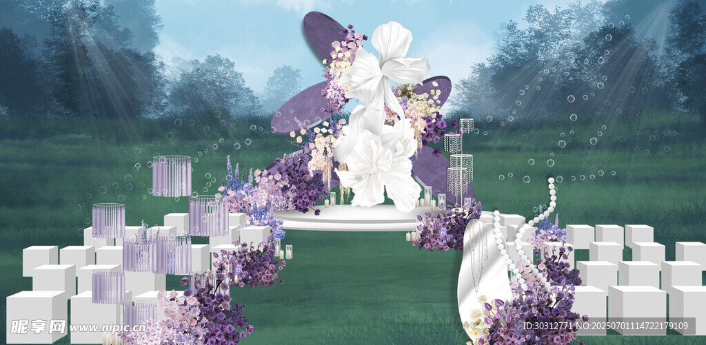 梦幻独角兽与花中少女