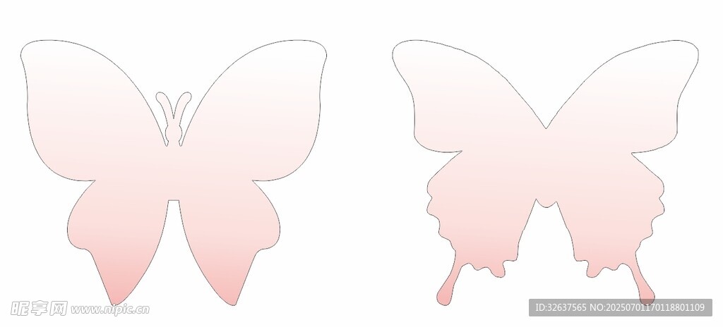 粉色渐变蝴蝶图案设计