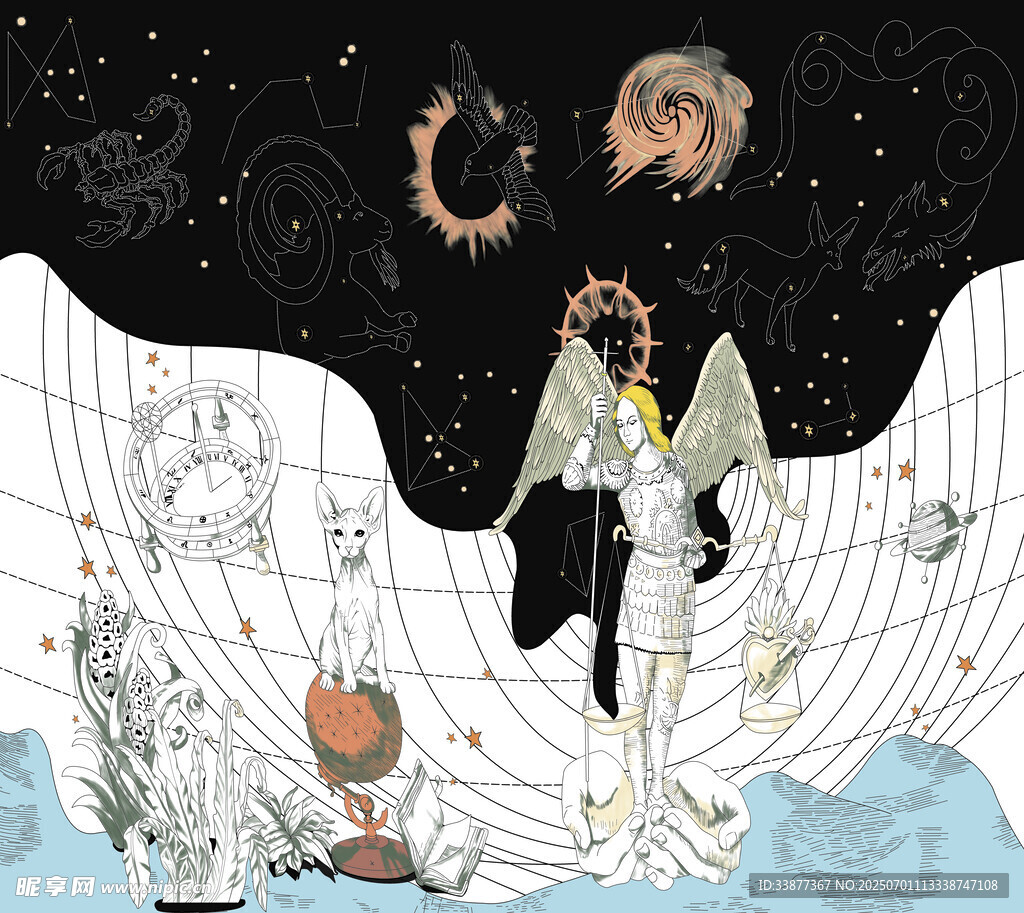 奇幻古风神话场景插画