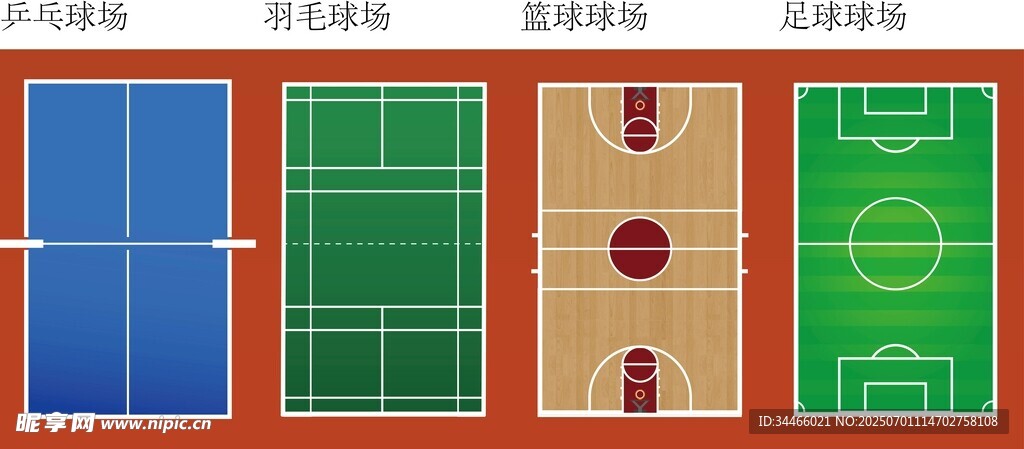 多种运动场地示意图