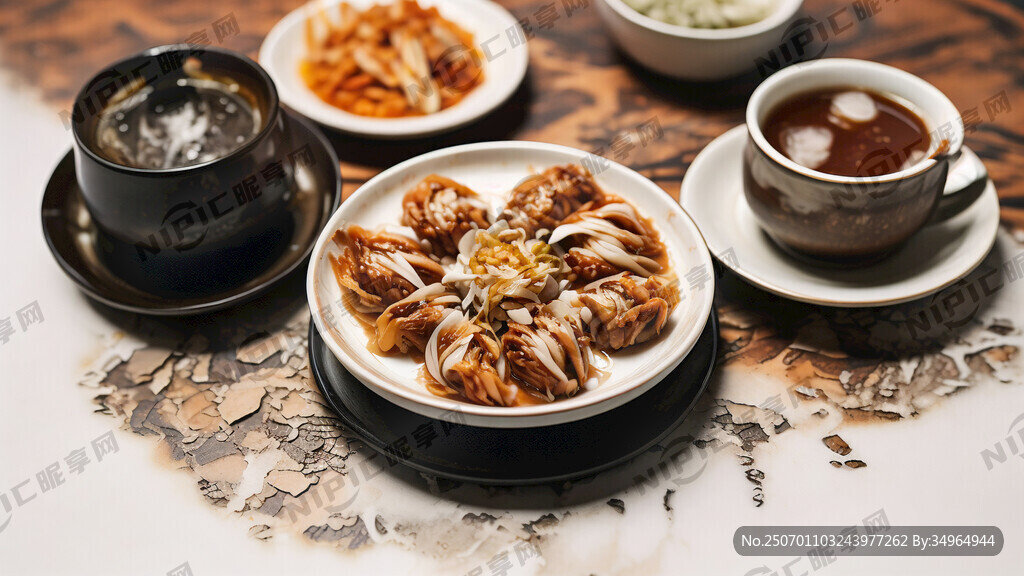 广东喝早茶的背景图