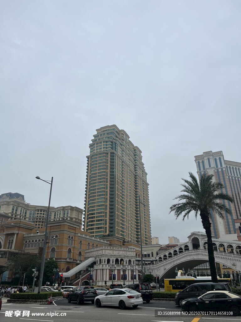 城市街景中的高楼与车辆