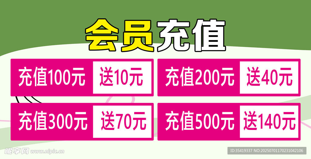 会员充值优惠活动展示