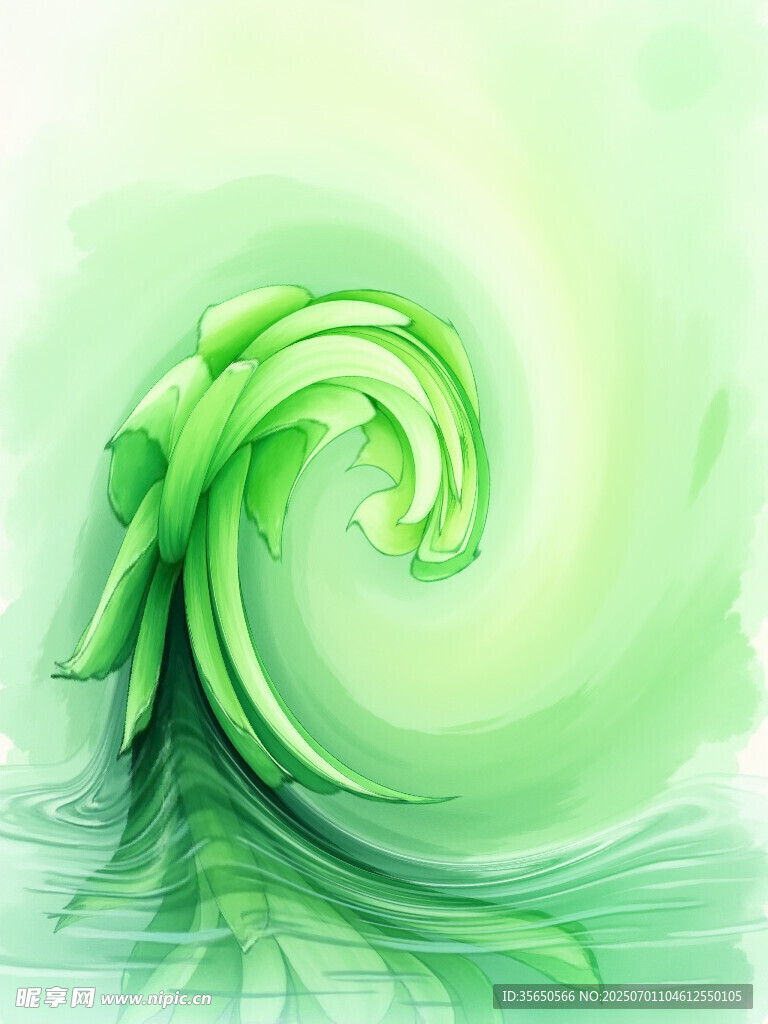 绿色梦幻海浪艺术图像