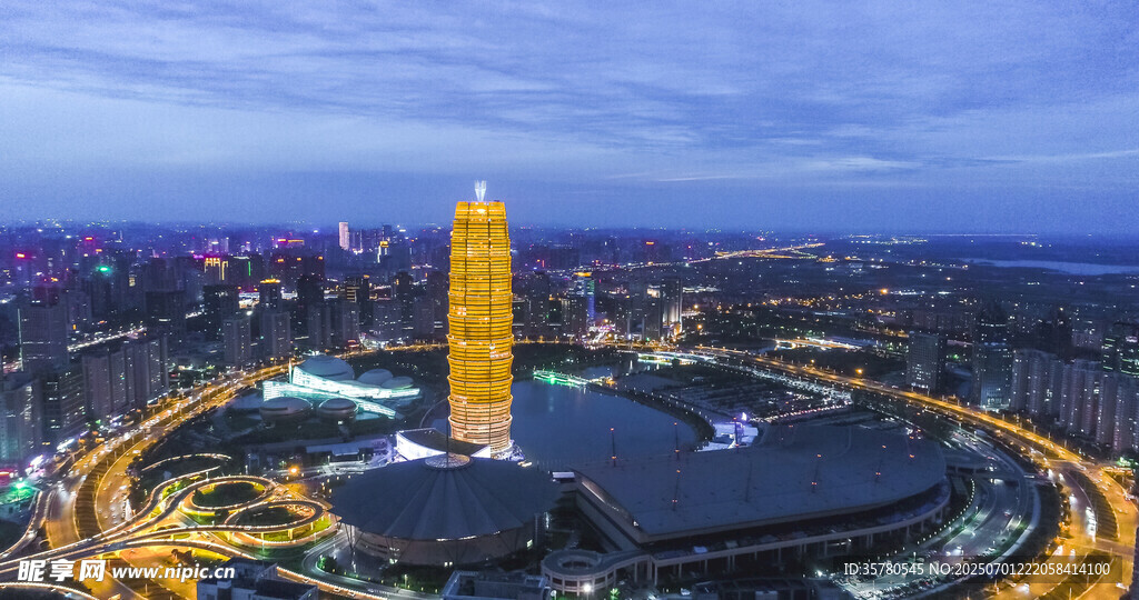 河南郑州郑东新区夜景