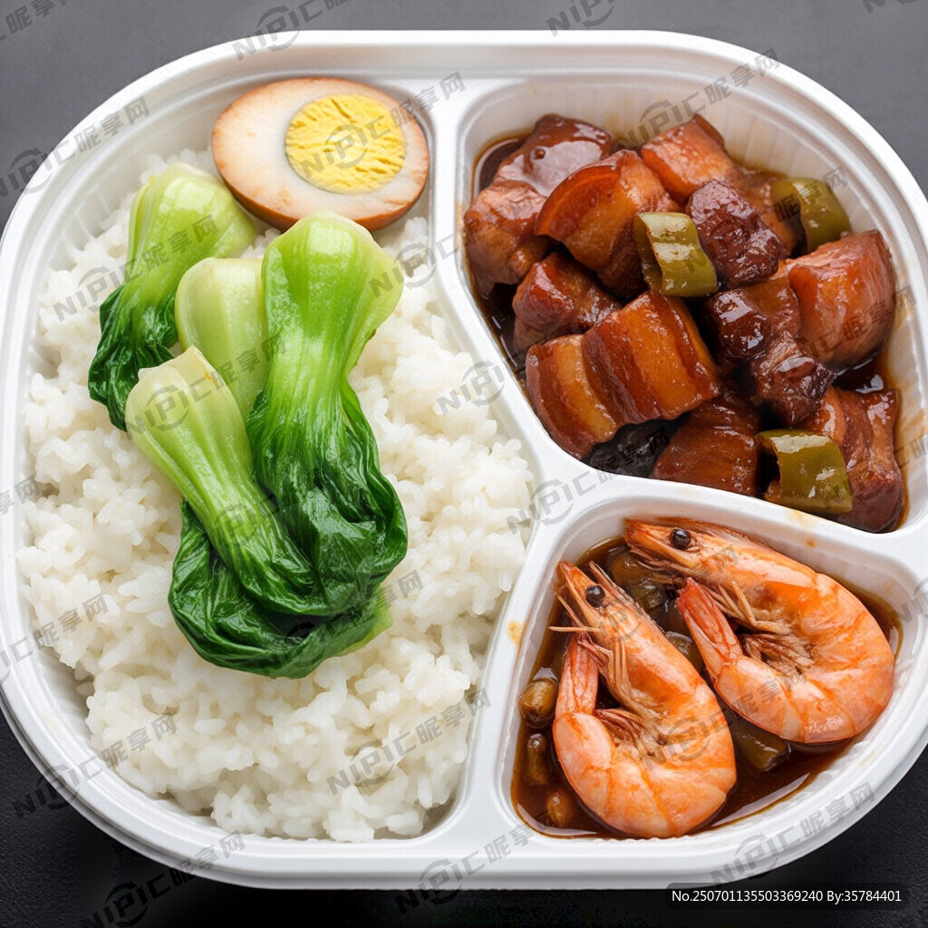 中式盒饭 要白饭 