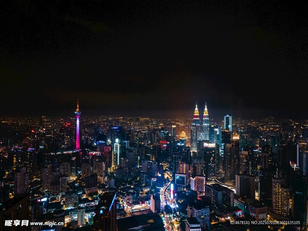 璀璨都市夜景俯瞰图