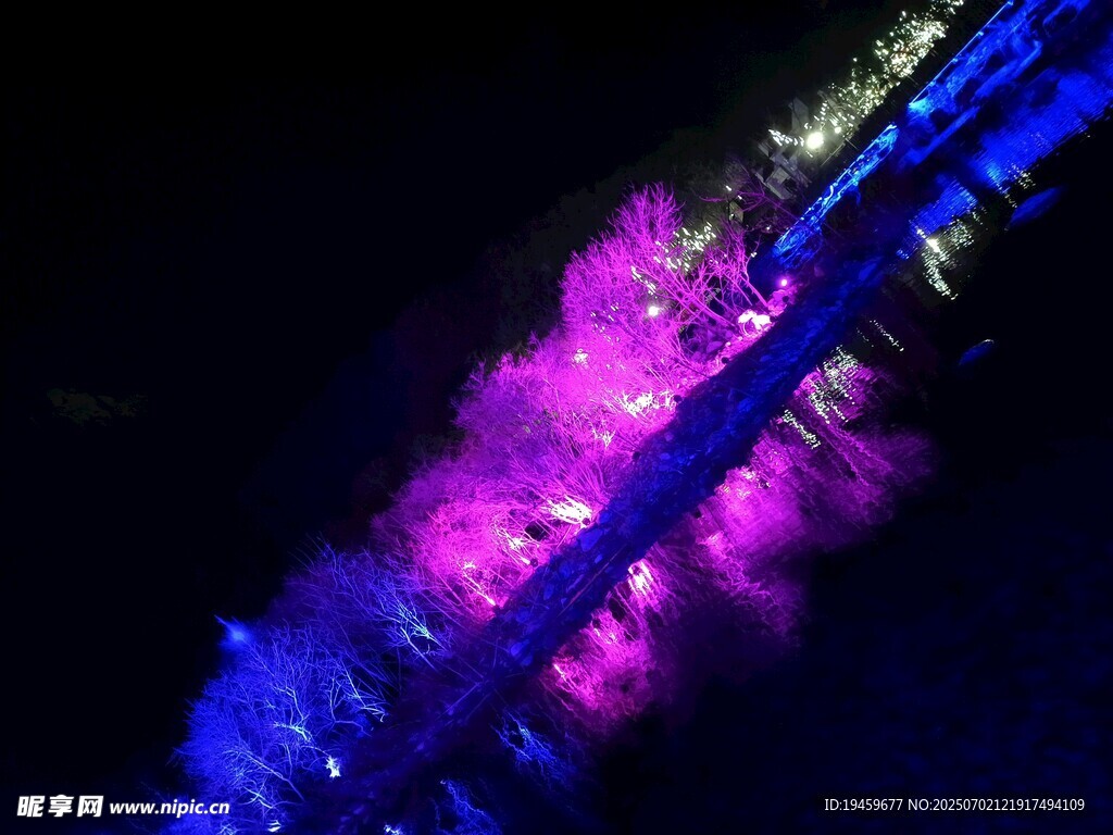 梦幻霓虹灯光夜景