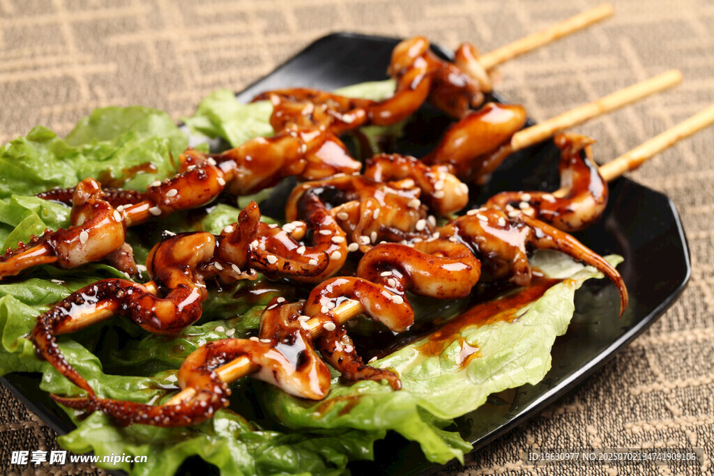 美味烤鱿鱼串