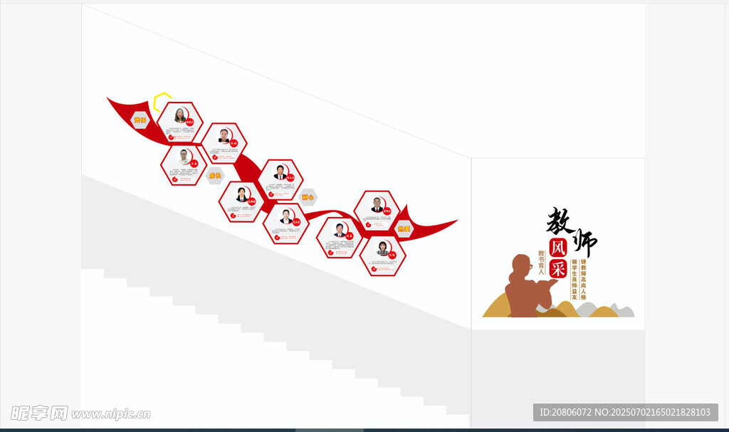 教师风采 楼梯文化墙