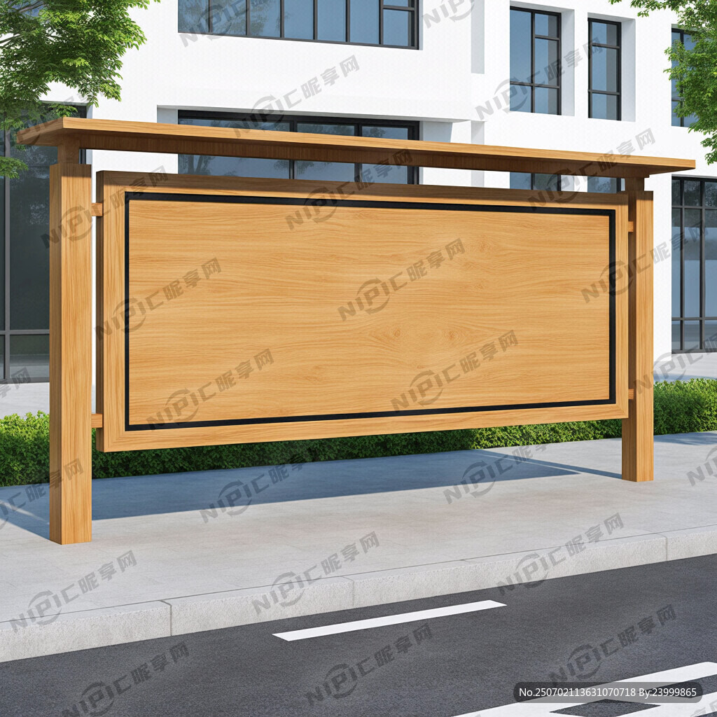 仿木色造型宣传栏