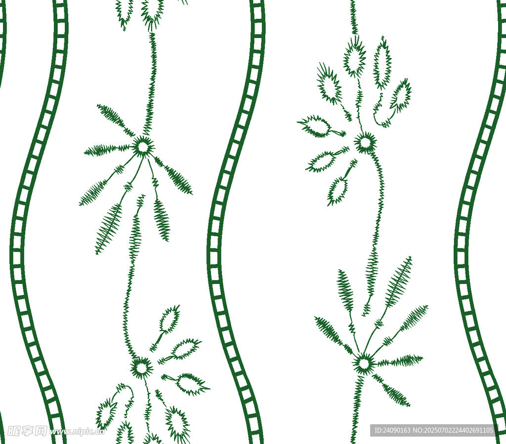 绿色植物线条图案纹理