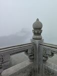 中式建筑栏杆顶端特写