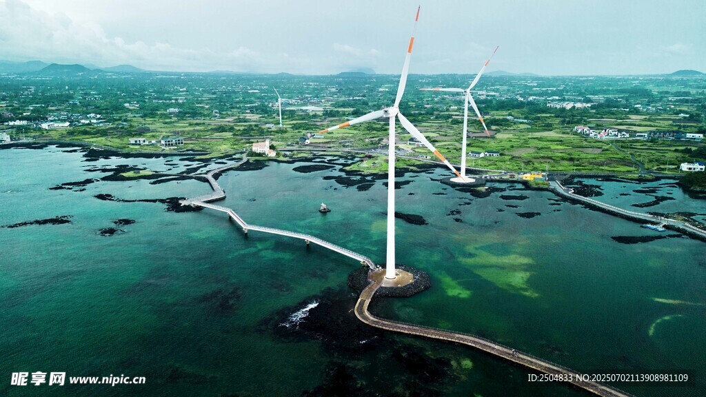 海上风力发电场俯瞰