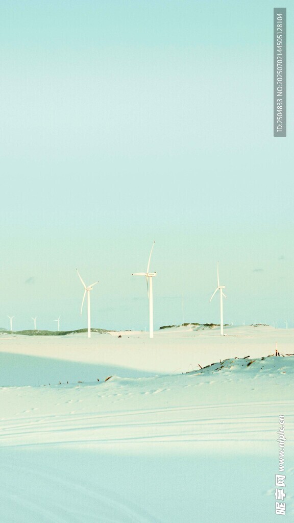 海边风车景观