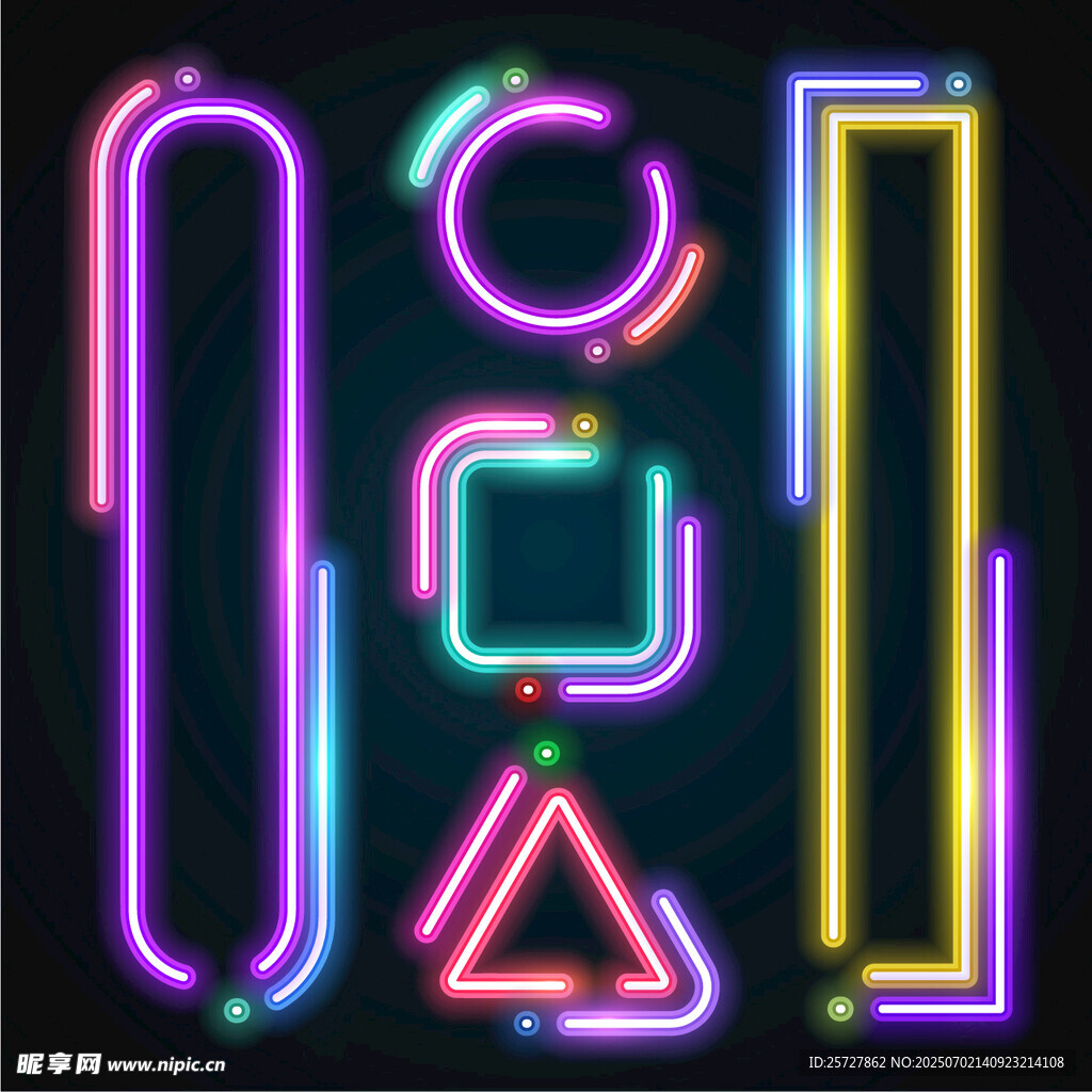 霓虹灯造型蓝色光圈