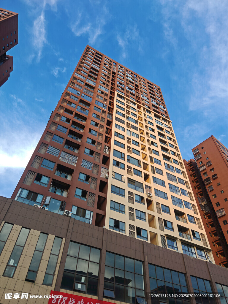 高层住宅楼外观景观