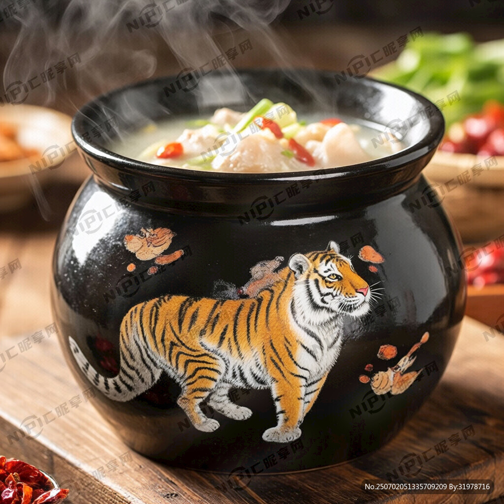 江西瓦罐汤的罐子上有动物图像