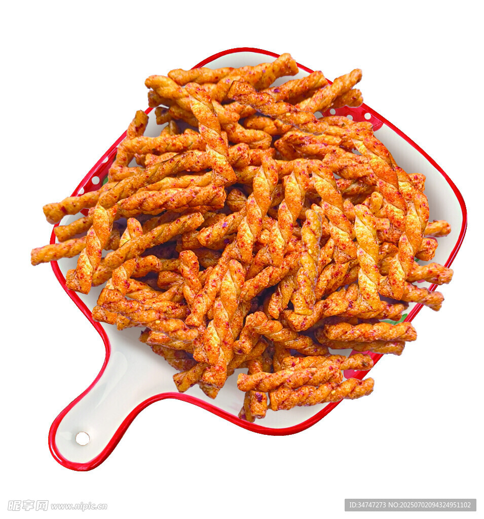 美味麻花摆于盘中