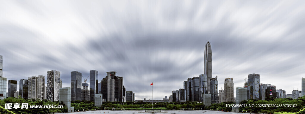 深圳建筑天际线全景图背景