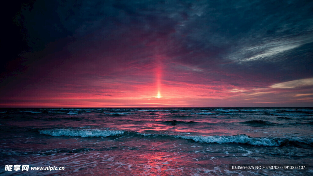 海边绚丽日落美景